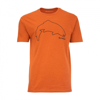 SIMMS T-Shirt Trout Outiline - Adobe Heather